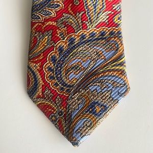 Bloomingdale’s Red, Blue and Gold Paisley Tie